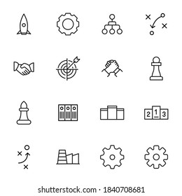 Modern thin line icons set of management. Premium quality symbols. Simple pictograms for web sites and mobile app. Vector line icons isolated on a white background.