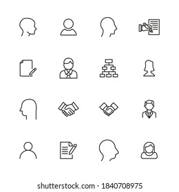 Moderno conjunto de iconos de línea delgada. Símbolos de calidad premium. Pictogramas simples para sitios web y aplicaciones móviles. Iconos de línea de vectores aislados en un fondo blanco.