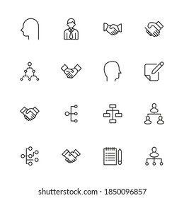 Modern thin line icons set of service. Premium quality symbols. Simple pictograms for web sites and mobile app. Vector line icons isolated on a white background.