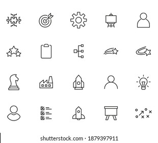 Modern thin line icons set of business. Premium quality symbols. Simple pictograms for web sites and mobile app. Vector line icons isolated on a white background.