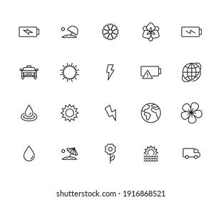 Modern thin line icons set of global warming. Premium quality symbols. Simple pictograms for web sites and mobile app. Vector line icons isolated on a white background.