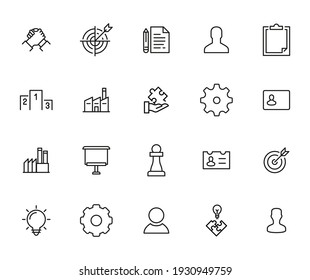 Modern thin line icons set of management. Premium quality symbols. Simple pictograms for web sites and mobile app. Vector line icons isolated on a white background.