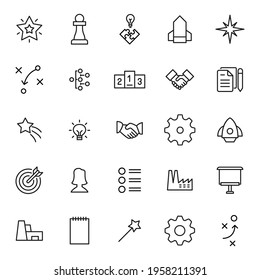 Modern thin line icons set of management. Premium quality symbols. Simple pictograms for web sites and mobile app. Vector line icons isolated on a white background.