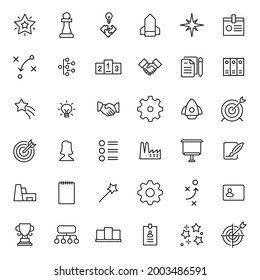 Modern thin line icons set of management. Premium quality symbols. Simple pictograms for web sites and mobile app. Vector line icons isolated on a white background.