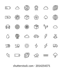 Iconos modernos de línea delgada conjunto de calentamiento global. Símbolos de calidad premium. Pictogramas simples para sitios web y aplicaciones móviles. Iconos de línea de vectores aislados en un fondo blanco.