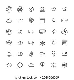 Modern thin line icons set of global warming. Premium quality symbols. Simple pictograms for web sites and mobile app. Vector line icons isolated on a white background.