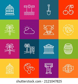 Modern thin line icons set of cap elements. Premium quality outline symbol collection. Simple mono linear pictogram pack. Stroke vector logo concept for web graphics