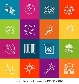 Modern thin line icons set of sparkle elements. Premium quality outline symbol collection. Simple mono linear pictogram pack. Stroke vector logo concept for web graphics