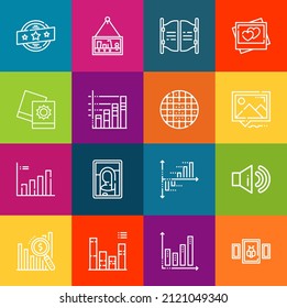 Modern thin line icons set of visual elements. Premium quality outline symbol collection. Simple mono linear pictogram pack. Stroke vector logo concept for web graphics