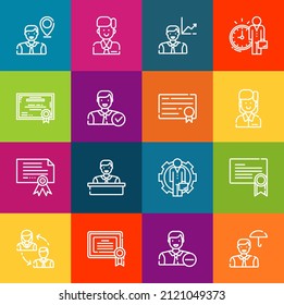 Modern thin line icons set of appreciation elements. Premium quality outline symbol collection. Simple mono linear pictogram pack. Stroke vector logo concept for web graphics