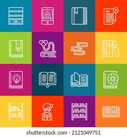Modern thin line icons set of studying elements. Premium quality outline symbol collection. Simple mono linear pictogram pack. Stroke vector logo concept for web graphics