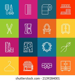 Modern thin line icons set of accessories elements. Premium quality outline symbol collection. Simple mono linear pictogram pack. Stroke vector logo concept for web graphics