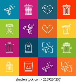 Modern thin line icons set of separation elements. Premium quality outline symbol collection. Simple mono linear pictogram pack. Stroke vector logo concept for web graphics