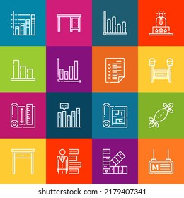 Modern thin line icons set of scheme elements. Premium quality outline symbol collection. Simple mono linear pictogram pack. Stroke vector logo concept for web graphics