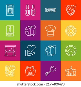 Modern thin line icons set of word elements. Premium quality outline symbol collection. Simple mono linear pictogram pack. Stroke vector logo concept for web graphics
