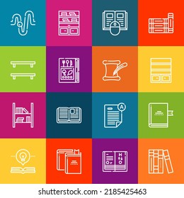 Moderne Thin-Line-Icons, die aus dem Studium von Elementen bestehen. Kollektion von Symbolen in Premium-Qualität. Einfache monolineare Piktogramm-Packung. Stroke Vektorlogokonzept für Webgrafiken