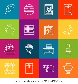 Modern thin line icons set of flower elements. Premium quality outline symbol collection. Simple mono linear pictogram pack. Stroke vector logo concept for web graphics