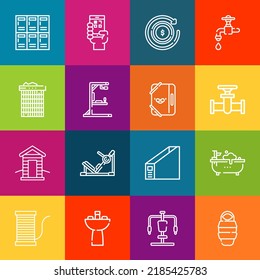 Modern thin line icons set of bin elements. Premium quality outline symbol collection. Simple mono linear pictogram pack. Stroke vector logo concept for web graphics