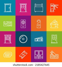 Modern thin line icons set of entry elements. Premium quality outline symbol collection. Simple mono linear pictogram pack. Stroke vector logo concept for web graphics