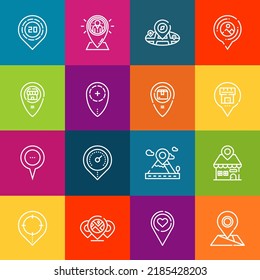Conjunto de iconos modernos de línea delgada de elementos de marcador de posición. Colección de símbolos de esquema de calidad superior. Envase simple monolineal de pictogramas. Concepto de logotipo vectorial de Stroke para gráficos web