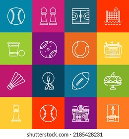 Modern thin line icons set of tournament elements. Premium quality outline symbol collection. Simple mono linear pictogram pack. Stroke vector logo concept for web graphics