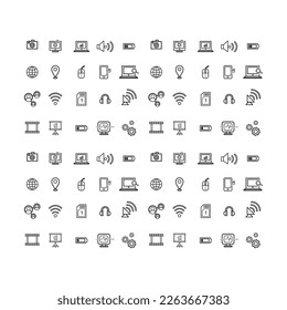 iconos modernos de línea delgada conjunto de optimización de seo, desarrollo web, marketing digital, tecnología de red, ciberseguridad