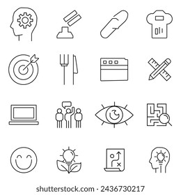 Modern thin line icons set of doing business elements, solution for clients. Premium quality outline symbol collection. Simple mono linear pictogram pack. Stroke vector logo concept for web graphics.