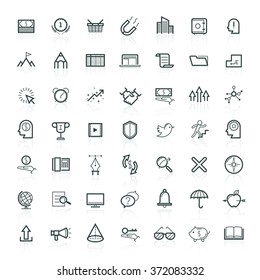 Modern thin line icons set of doing business elements, solution for clients. Premium quality outline symbol collection. Simple mono linear pictogram pack. Stroke vector logo concept for web graphics.