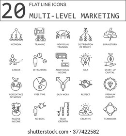 Modern thin line icons set of doing business using technology and communication. Premium quality outline symbol collection. Simple mono linear pictogram pack. Stroke vector logo concept, web graphics.