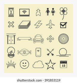 Modern thin line icons set  Simple mono linear pictogram pack. Stroke vector logo concept, web graphics
