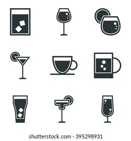 Modern thin line icons set of beverages icons