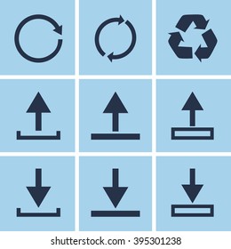 modern thin line icons set of internet of things icons, reload, refresh, recycle, download, and upload symbols