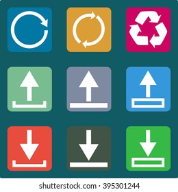 modern thin line icons set of internet of things icons, reload, refresh, recycle, download and  upload symbols