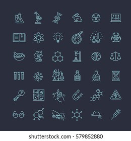 Moderne Dünnzeilensymbole für Biochemie-Forschung, Biologie-Laborexperiment