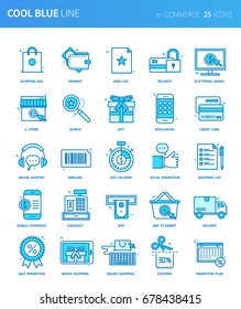 Modern thin line icons set of e-COMMERCE. Premium quality outline symbol set. Simple linear pictogram pack. Editable line series