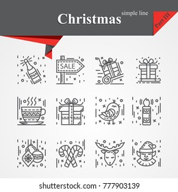 Modern of thin line icons set for holiday ,christmas,winter,new year,celebration.Linear trendy symbols set.Premium quality outline symbol collection. Simple mono linear pictogram pack.Part III