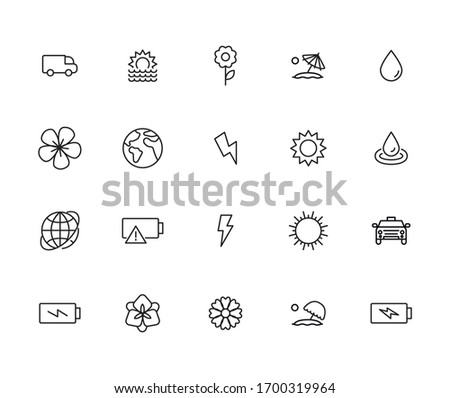 Modern thin line icons set of global warming. Premium quality symbols. Simple pictograms for web sites and mobile app. Vector line icons isolated on a white background.
