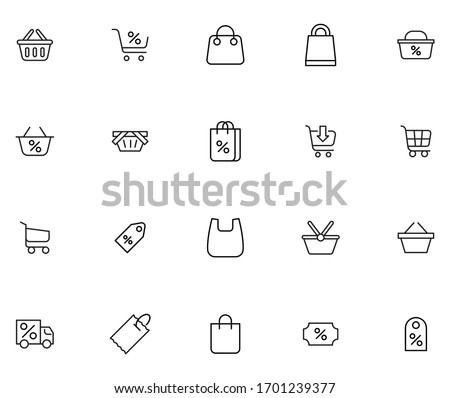 Modern thin line icons set of supermarket. Premium quality symbols. Simple pictograms for web sites and mobile app. Vector line icons isolated on a white background.