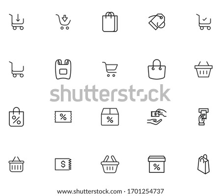 Modern thin line icons set of supermarket. Premium quality symbols. Simple pictograms for web sites and mobile app. Vector line icons isolated on a white background.
