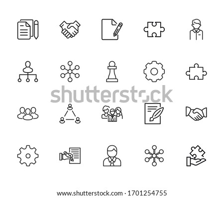 Modern thin line icons set of project management. Premium quality symbols. Simple pictograms for web sites and mobile app. Vector line icons isolated on a white background.