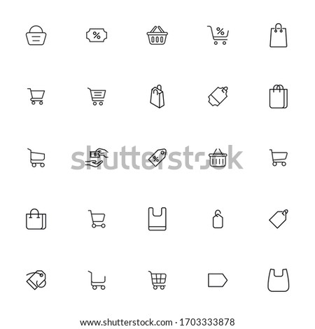 Modern thin line icons set of supermarket. Premium quality symbols. Simple pictograms for web sites and mobile app. Vector line icons isolated on a white background.