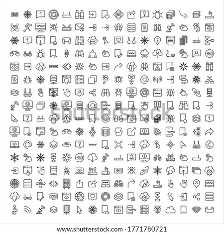 Modern thin line icons set of web. Premium quality symbols. Simple pictograms for web sites and mobile app. Vector line icons isolated on a white background.