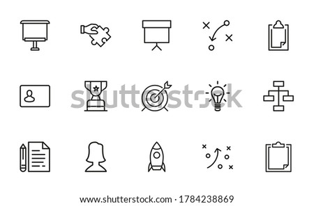 Modern thin line icons set of management. Premium quality symbols. Simple pictograms for web sites and mobile app. Vector line icons isolated on a white background.