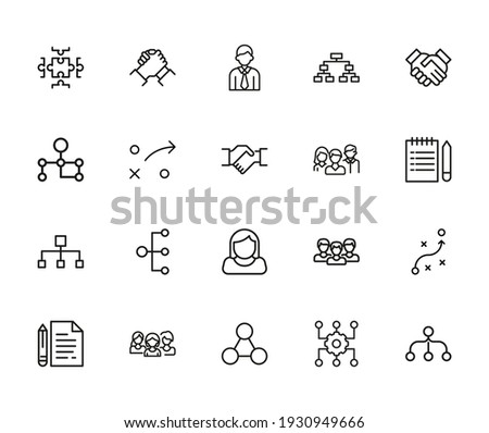 Modern thin line icons set of project management. Premium quality symbols. Simple pictograms for web sites and mobile app. Vector line icons isolated on a white background.
