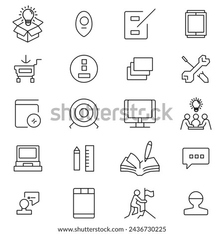 Modern thin line icons set of doing business elements, solution for clients. Premium quality outline symbol collection. Simple mono linear pictogram pack. Stroke vector logo concept for web graphics.