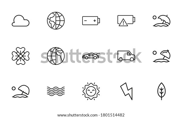 Modern thin line icons\
set of global warming. Premium quality symbols. Simple pictograms\
for web sites and mobile app. Vector line icons isolated on a white\
background.