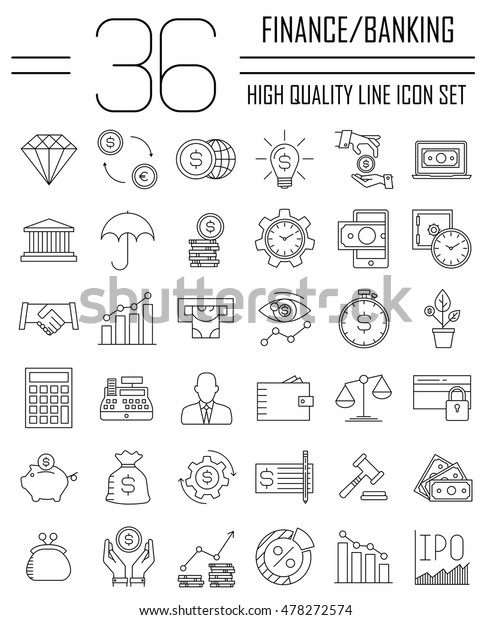 Modern Thin Line Icons Set Finance Stock Vector Royalty Free 478272574