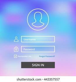 Modern thin line login form ui elements set. Minimalistic concept. Creative flat design graphic elements for banners, web sites, infographics, printed materials. Vector illustration