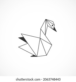 diseño moderno de elementos de logotipo de swan de línea delgada para la identidad visual empresarial - ilustración vectorial de línea de moda