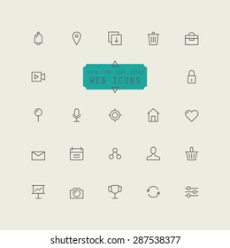 Modern thin line web icons set